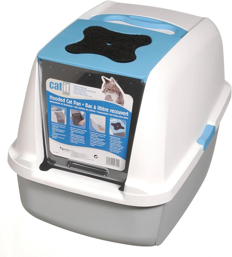 Catit Style Hooded Cat Pan Litter Tray Blue 57L x 39W x 46.5H