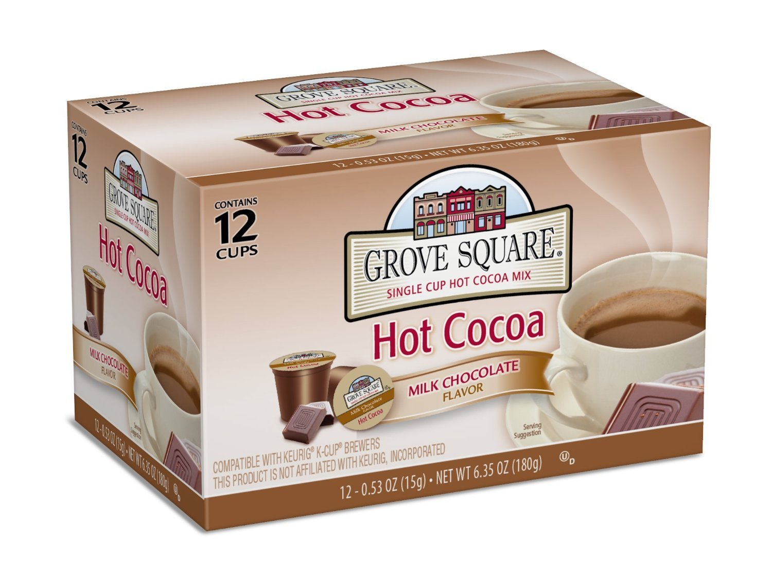 Grove Square Hot Cocoa, Milk Chocolate, Single Serve Cup for Keurig K-Cup Brewers (Milk Chocolate, 108 Count)