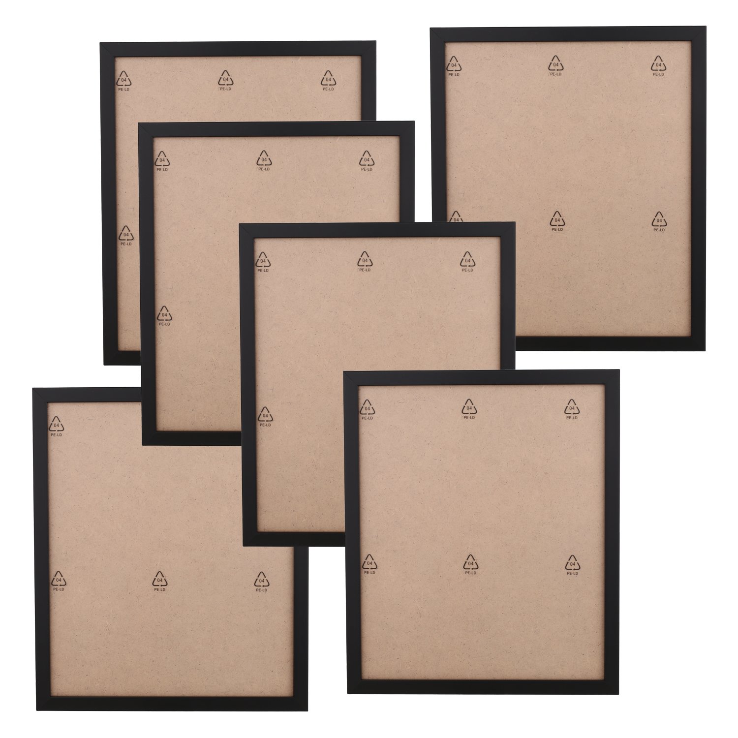 Homdox Modern 6 Pieces 12inch Wall Hanging Display Home Decor Picture Photo Frame Set-Black