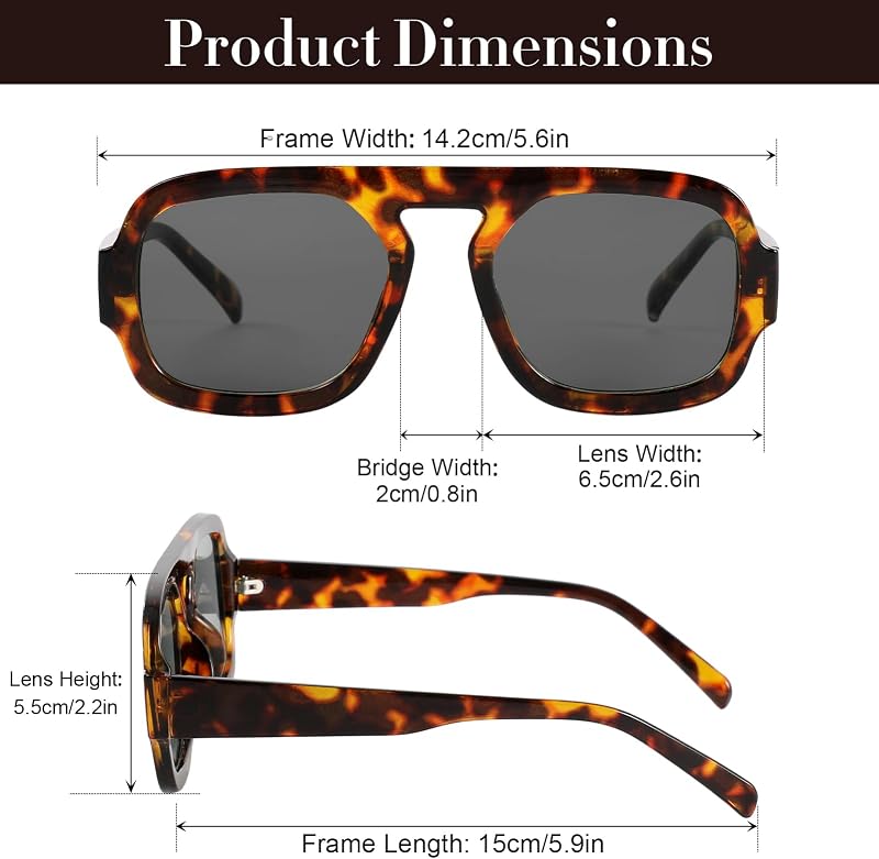 2 Stück Retro Square Sonnenbrille Damen Herren Nachtsicht Rechteckige Sonnenbrille UV400 Schutz Schutzbrille zum Autofahren