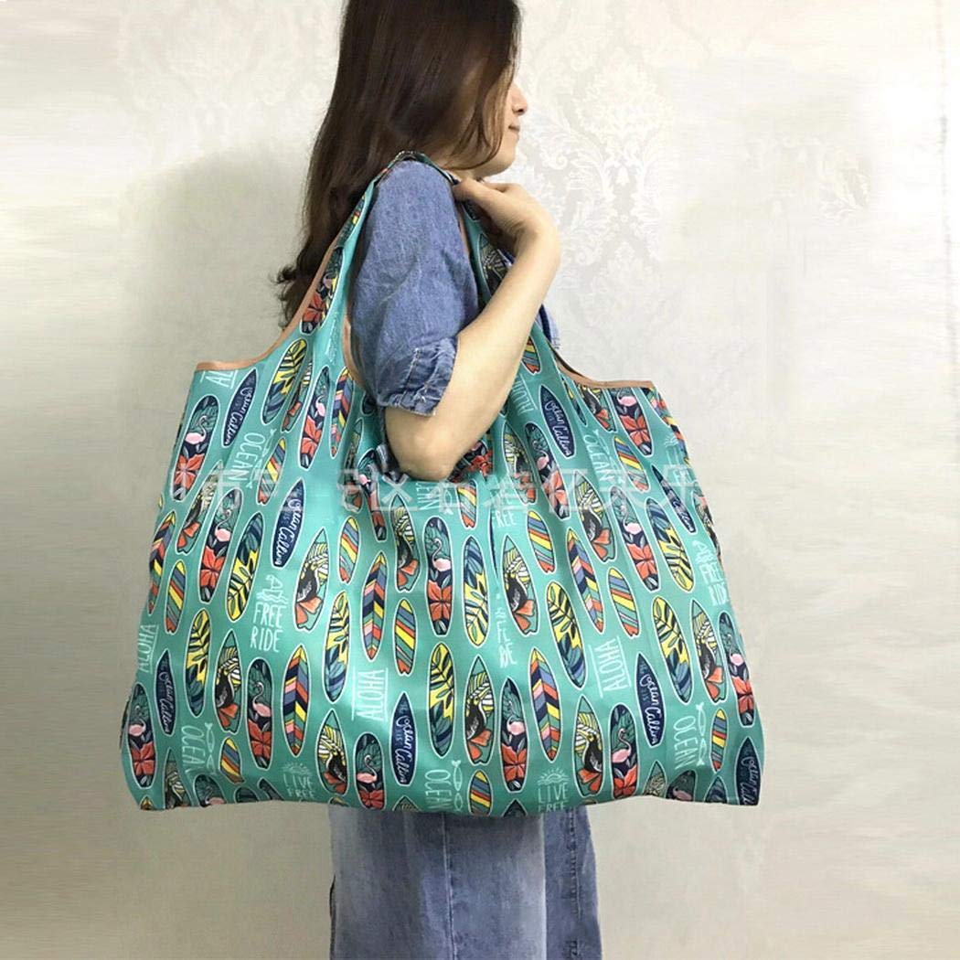 Banlany Portable Foldable Shopping Bag Cartoon Pattern Square Shopping Bag Reusable Grocery Bags