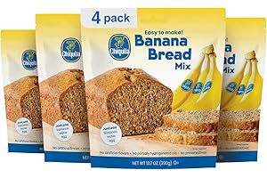 CONCORD FOODS Chiquita™ Banana Bread and Muffin Mix – Moist, Easy-to-Make, No Preservatives - Just Add Bananas, Egg and Water - 13.7 Oz (Pack of 4)