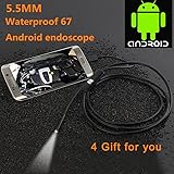 USB Endoscope, Borescope Inspection Camera 6 LED Adjustable 2.0MP CMOS Waterproof HD Camera,3.5M Snake Cable USB Adapter for Both Android Phone& Compute (2.5)