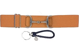 Dielianyi 1.5-inch Elastic Equestrian Belt Bit Buckle Leather Key Strap for Horseback Riding Equestrian Sports