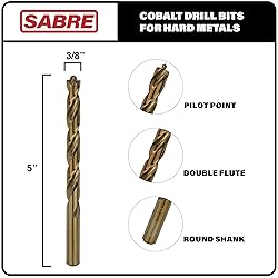 Sabre Tools 3/8 Inch Cobalt Drill Bits – 5pcs