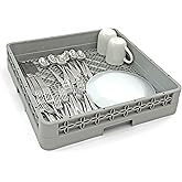 Farag Janitorial Flatware Rack for Commercial Dishwasher | Full Size Combination | Polypropylene | Gray