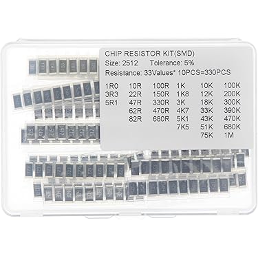 50-Piece 0402 SMD Resistor Assortment - 1/16W, ±1% Tolerance (1Ω To 10MΩ Range)