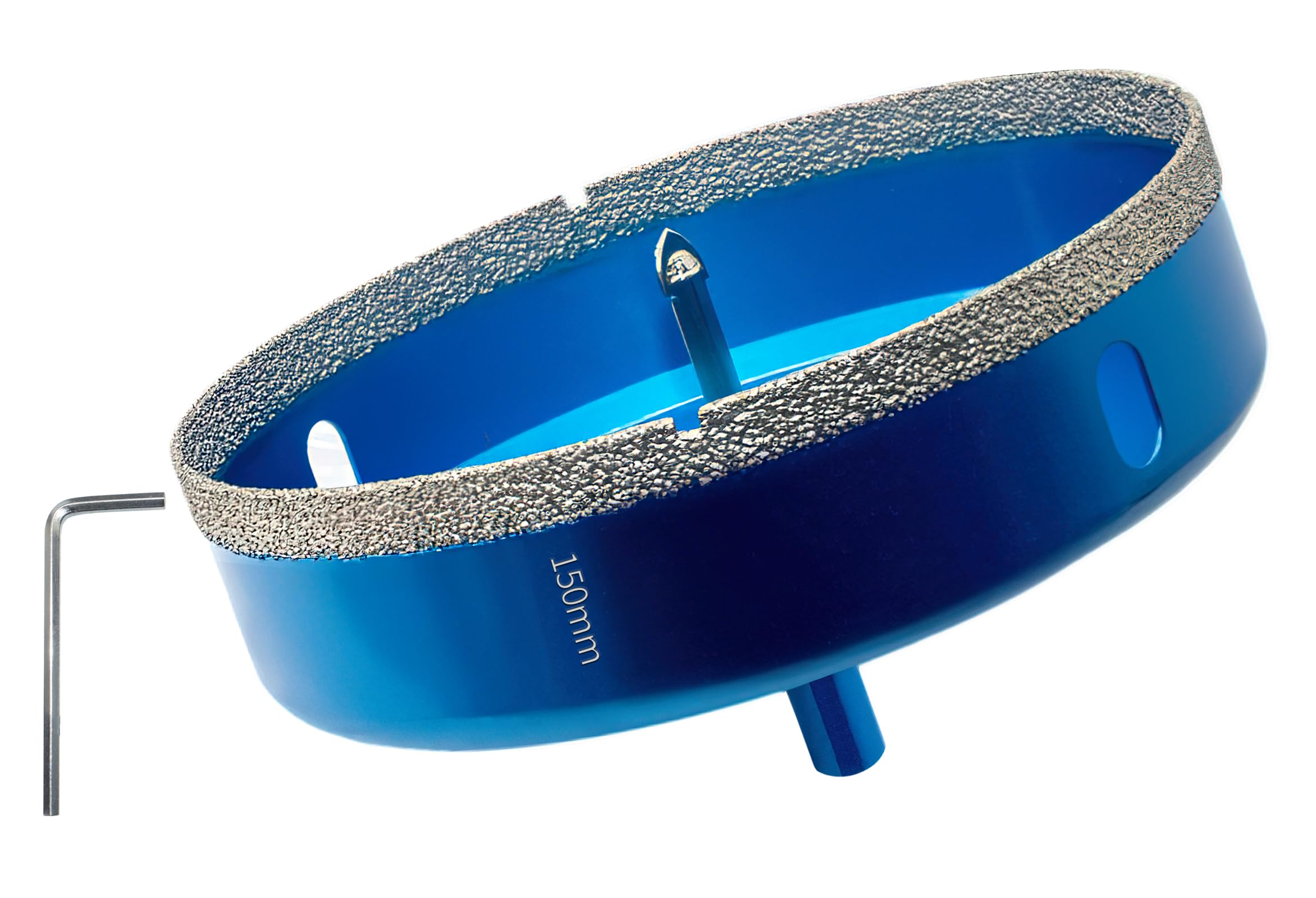 Teronbeta Diamond Hole Saw 150mm with Pilot Center Drill Bit, Vacuum Brazed Diamond Core Hole Cutter for Tile, Porcelain, Glass, Ceramic, Marble