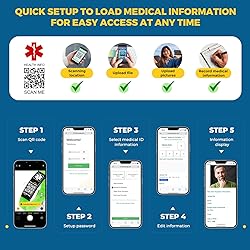 Theluckytag Medical Bracelets for Men Women with QR