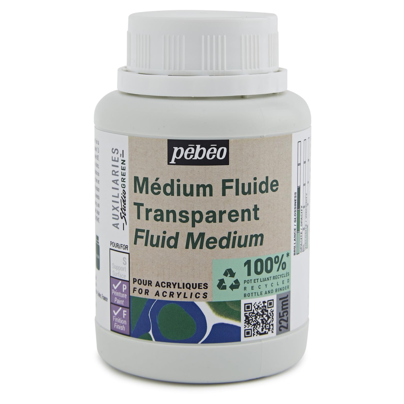 Pébéo Studio Green Medium Fluide 225 ml Transparent