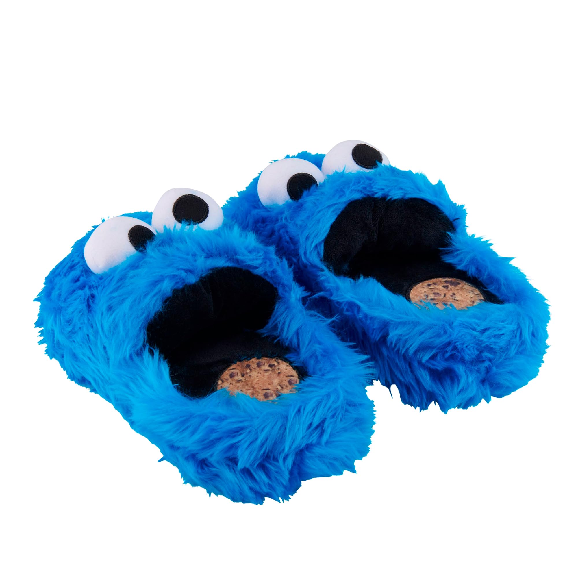 United Labels Sesamstraße 3D Hausschuhe Plüsch Cookie Monster, Blau, 41/43, Pantoffeln mit Fell und Anti Rutsch Noppen, Slipper