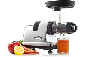 Omega Juicer J8006HDC Slow Masticating Cold Press Vegetable and Fruit Juice Extractor and Nutrition System, Triple Stage, 200