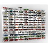 Clear Display Case Wall Cabinet for 1:64 Hot Small Toy Car Wheels Scale Matchbox Hot Toy Cars Collection Storage Display (108 Slots, 32" X 21")