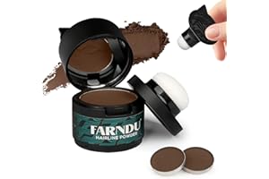 Farndu Hairline Powder 12g, Instantly Hair Root Touch Up, Hair Color Powder, Bald Spots Hair Color Concealer for Women & Men, 24-Hour Stain-Proof, Includes 2 Refills, for Thinning Hair, Light Brown