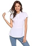 Concep Short Sleeve Round Neck Chiffon Blouse Top