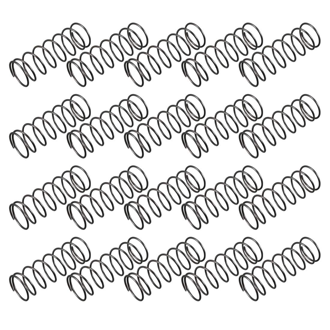 sourcingmap Compression Spring - 1.2mm Wire Dia , 18mm OD , 50mm Free Length Spring Steel Extension Spring,Black,20Pcs