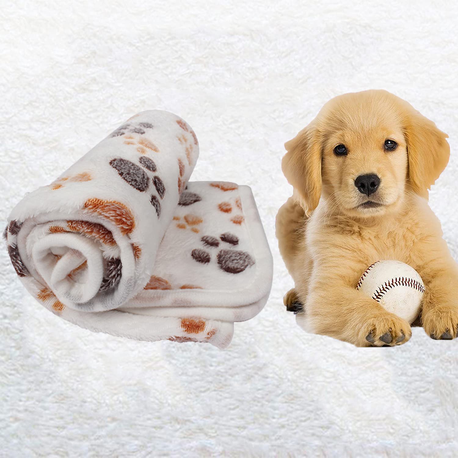 XINCHIA Pet Dog Blanket Fluffy Fleece Blankets for Pets Cute Warm Dog Blanket Paw Blanket Super Soft Winter Blanket for Cat Washable Pet Throw Blanket Soft Puppy Blankets for Cats and Dogs, 104x76cm