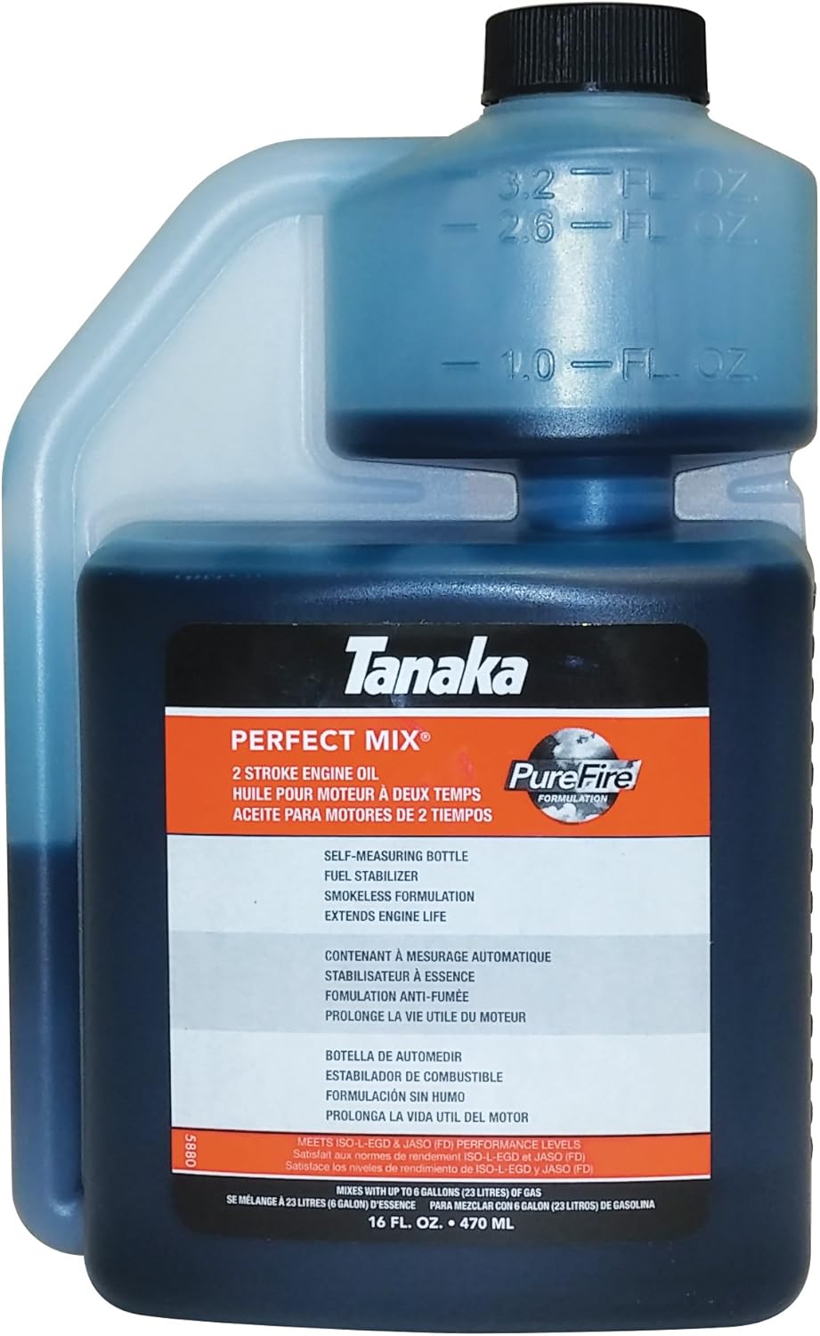 Tanaka 700208 Perfect Mix Two Cycle Oil in Self Measuring Bottle, 16 oz