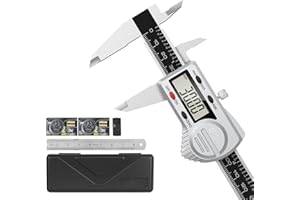 Housolution Digital Caliper 6 inch,(ABS) Absolute Scale Caliper,IP54 Caliper Measuring Tool, Inch/MM, Auto-Off LCD Stainless Steel Waterproof Micrometer Vernier Caliper, with Steel Ruler, Silver