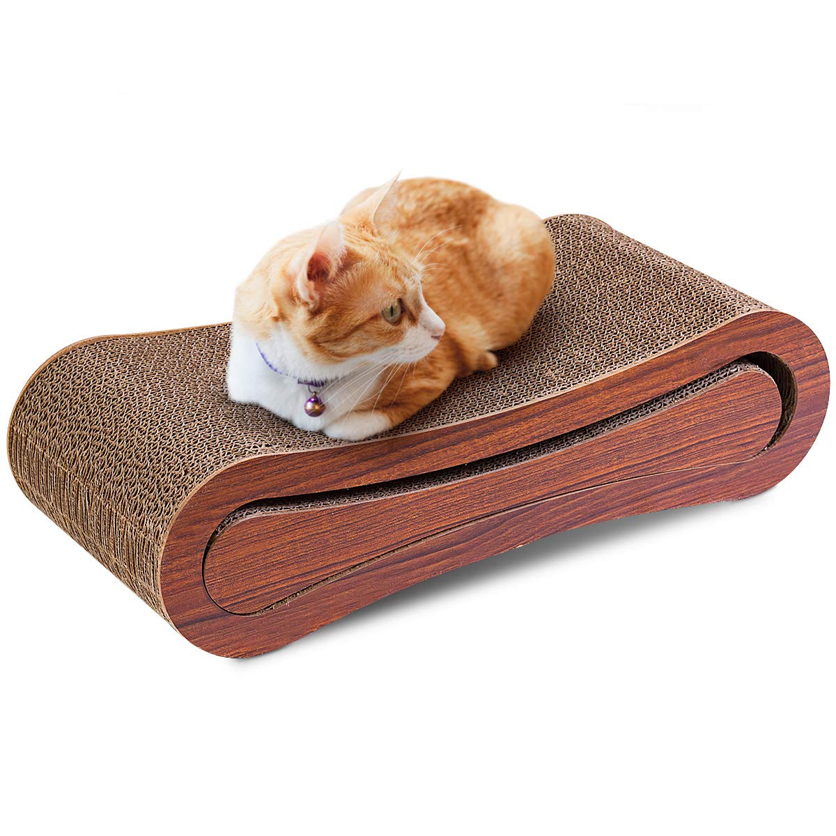 COSTWAY Premium Cat Scratcher, 2 in 1 Cats and Kitten Lounge Large
