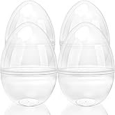 4 Pcs 14 Inch Jumbo Clear Easter Eggs Fillable Transparent Easter Egg Plastic Fillable Eggs for Easter Basket Stuffers Party Favor