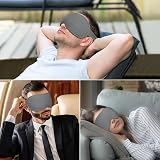 Gritin 100% Blackout Sleep Mask Grey - Zero Pressure Ergonomic 3D Cutout view 8