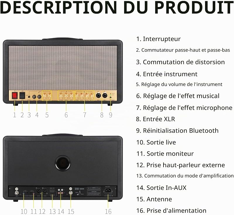 S06 Enceinte Bluetooth Puissant, Haut-Parleur extérieur Portable Haut-Parleur Bluetooth sans Fil, Haut-Parleur Multifonctionnel pour Les activités de Plein air