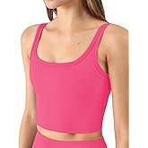 Chilylori Women's Seamless Sports Bra Workout Crop Top Ribbed Padded Longline Wirefree Medium Support Tank Tops Fitness