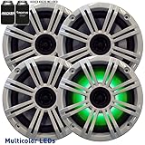 Kicker 6.5" White LED Marine Speakers (Qty 4) 2