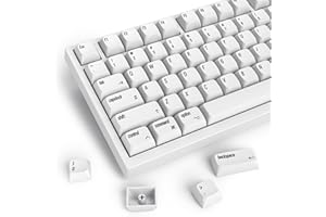 Guffercty kred 128 Keys XDA Profile Minimalist White Keycaps 75 Percent Dye-sub PBT Keyboard Caps with ISO Keys for MAC 60% 6