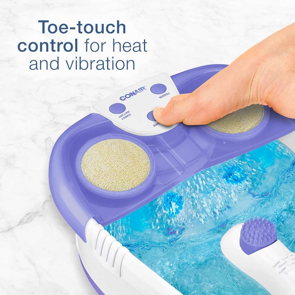 Conair Waterfall Pedicure Foot Spa with Lights, Bubbles, Massage Rollers : Beauty