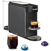 Nespresso Vertuo Up Coffee &amp; Espresso Maker by De'Longhi, Grey | Graphite color coffee machine with 3 second start, 47 oz. multi-position water tank, iced coffee mode and app customization.