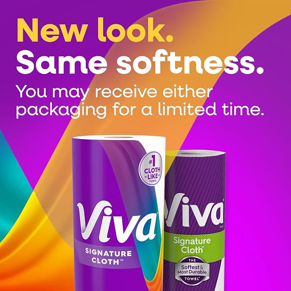 VIVA SIGNATURE CLOTH PAPER TOWELS, TASK SIZE, 2 FAMILY TRIPLE ROLLS, 141 SHEETS PER ROLL (PACKAGING MAY VARY)
