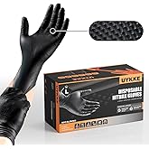 UYKKE 10mil Nitrile Gloves Thick,Industrial Disposable Gloves with Diamond Textured,Heavy Duty Mechanic Glove,Latex Free