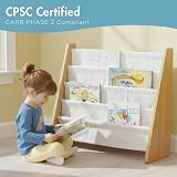 Humble Crew Children’s & Toddler Wooden Bookshelf 4 Tier Natural White view 5