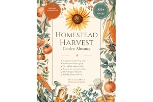 Homestead Harvest Garden Almanac: Companion Planting Chart, Plant Profiles & Fillable Garden Planner (B&W Interior)