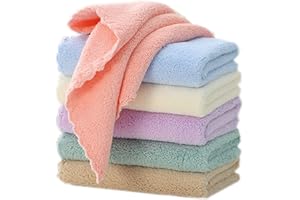 Pfimigh 6 Pack Baby Burp Cloths, 10 x 20 Inches Coral Fleece Cloths, Extra Absorbent and Soft Wash Cloths for Infants Sensiti