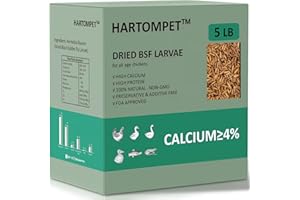 GRUBSFARM HARTOMPET Better Than Dried Mealworms for Chickens 5 lbs - 85X Calcium Than MealWorms - Non-GMO Chicken Feed Additive - Black Soldier Fly Larvae Treats for Hens, Ducks, Wild Birds