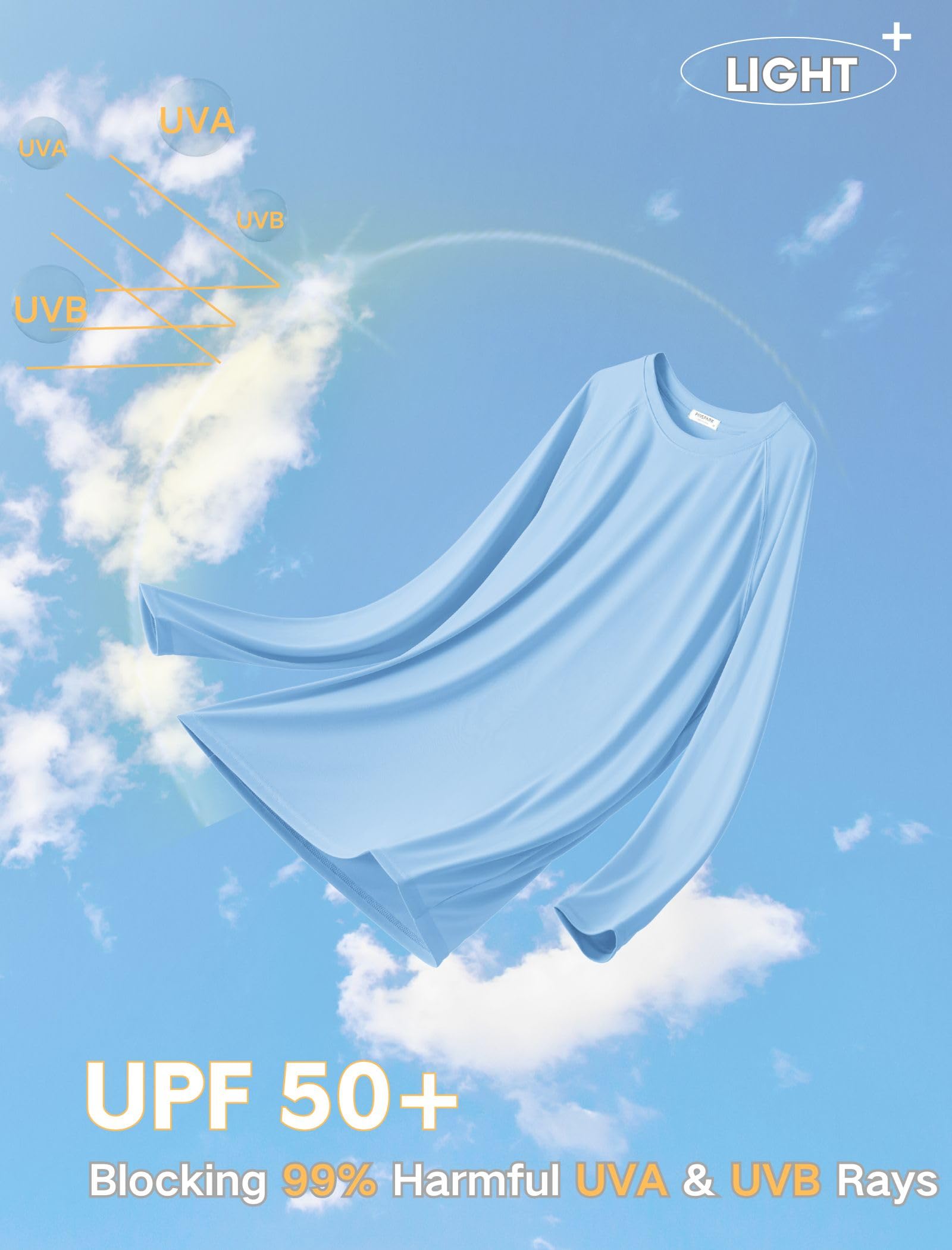 PINSPARK Men's Swim Shirt Quick-Dry Long Sleeve Rash Guard for Men UPF 50+ Light Pullover Sun Protection UV Fishing Shirts