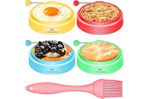 Silicone Egg Rings, Premium Nonstick Multicolored Cooking Ring Molds for Eggs, Pancakes, Mcmuffin Breakfast Sandwiches, Engli