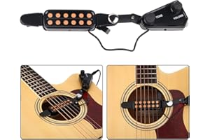 DOMIGARD Guitar Pickups, 12 Sound Hole Acoustic Guitar Pickup,Magnetic Pickup Transducer with Volume Tone Tuner Kit for Acoustic Guitar