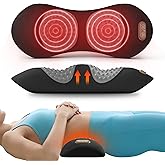 Etatsen 3-in-1 Back Massager with Heat, Vibration & Traction, Triple Fusion Back Massager for Bed and Chair, Electric Lumbar Support Pillow for Lower Back Comfort and Spine Support