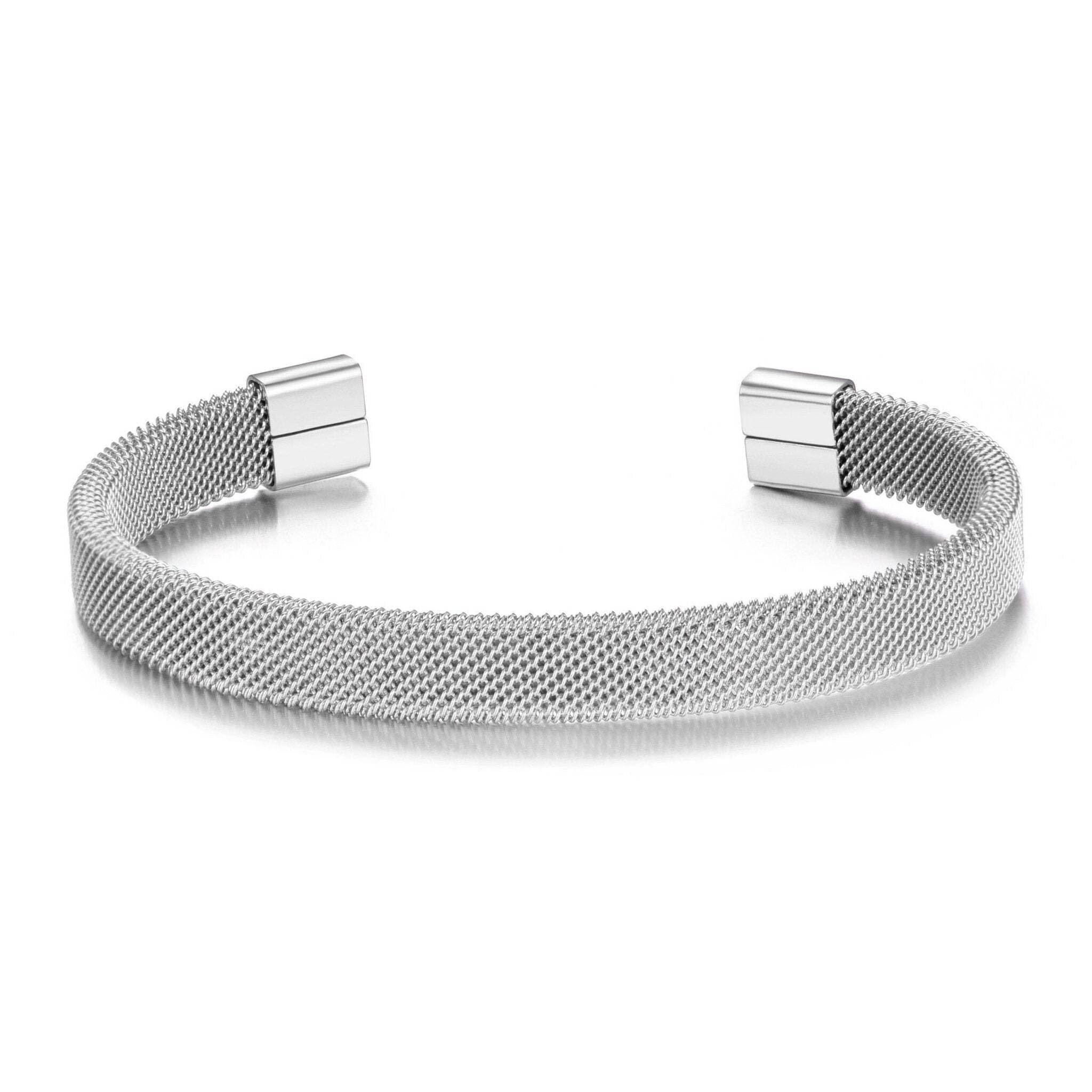 Philip Jones Men's Stainless Steel Mesh Cuff Bracelet