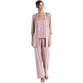 R&M Richards Women's Big Plus Size Lace Pant Set