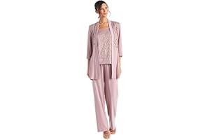 R&M Richards Womens Plus Size Lace Pant Set