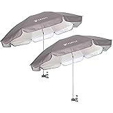 AMMSUN XL Chair Umbrella with Universal Clamp Adjustable 47 inches and 360-degree Swivel UPF 50+, Portable Clamp on Camping or Beach Chair, Stroller, Wheelchair, Golf cart, Grey, 2 PACK