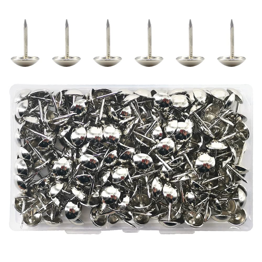 Ruidee 200 PCS Antique Upholstery Tacks, Furniture Decorative Thumbtacks, Push Pins (STD/Silver)