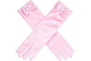 Fepdiu Little Girls Princess Toddler Dress Up Gloves - Satin Gloves for Halloween Costume Party Princess Cosplay
