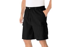 KingSize Men's Big & Tall Knockarounds 8" Full-Elastic Cargo Shorts