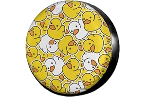 Dujiea Yellow Cartoon Duck Spare Tire Cover, Universal Wheel Tire Cover Dust-Proof Tire Protectors for Trailer Rv Van SUV Truck Camper and Many Vehicle 14 15 16 17 Inch